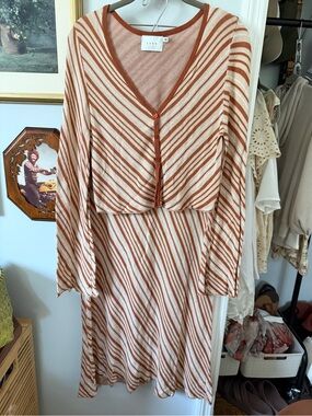 LUSH Knit Cardigan and Midi Skirt Set